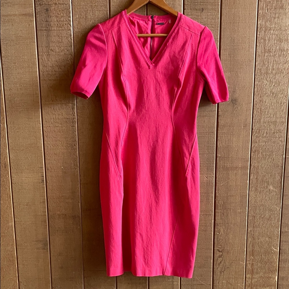 Elie Tahari Vibrant Pink Midi Dress